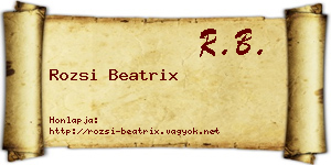 Rozsi Beatrix névjegykártya